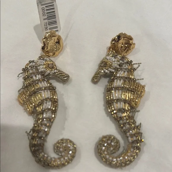 Mignonne Gavigan Gold and Silver Seahorse Earrings Sorrento - Picture 3 of 4